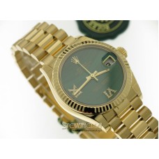 Rolex Datejust 31 ref. 278278-0004 oro giallo 18kt Malachite 6/9 diamanti President nuovo